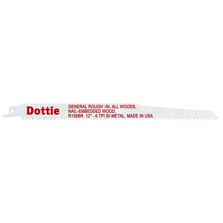 L.H. DOTTIE 12" L x General Rough-In, All Woods, & Nail-Embedded Wood Cutting Reciprocating Saw Blade R156BR